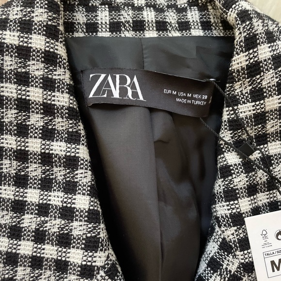 Zara Textured Houndstooth Jacket M NWT - Picture 4 of 7